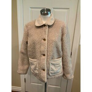 Alex Mill Oatmeal Tan Sherpa Fleece Button-Up Jacket $225, Size M